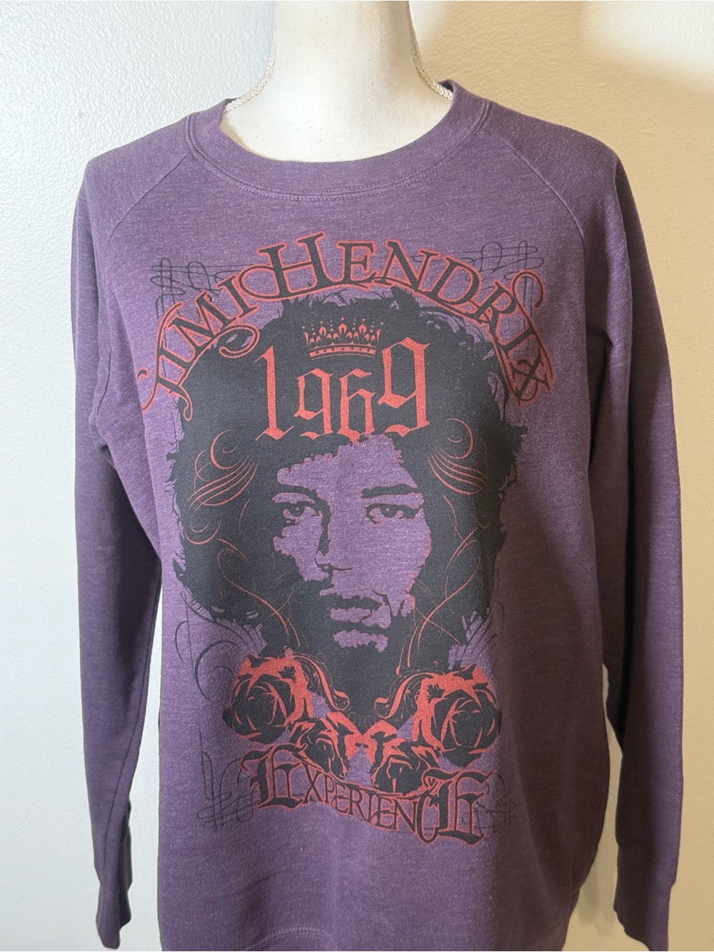 Stussy Purple Jimi Hendrix 1969 Graphic Crewneck